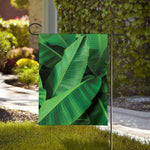 Green Tropical Banana Palm Leaf Print House Flag