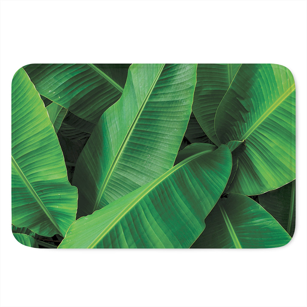Green Tropical Banana Palm Leaf Print Indoor Door Mat