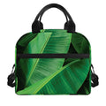 Green Tropical Banana Palm Leaf Print Insulated Lunch Bag