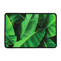 Green Tropical Banana Palm Leaf Print Kitchen Mat