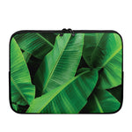 Green Tropical Banana Palm Leaf Print Laptop Sleeve