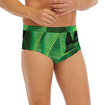 Green Tropical Banana Palm Leaf Print Men's Briefs