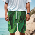 Green Tropical Banana Palm Leaf Print Men's Cargo Shorts