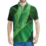 Green Tropical Banana Palm Leaf Print Men's Polo Shirt