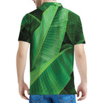 Green Tropical Banana Palm Leaf Print Men's Polo Shirt