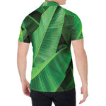 Green Tropical Banana Palm Leaf Print Men's Shirt