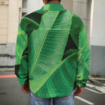 Green Tropical Banana Palm Leaf Print Men's Shirt Jacket