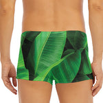 Green Tropical Banana Palm Leaf Print Men's Short Boxer Briefs