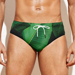 Green Tropical Banana Palm Leaf Print Men's Swim Briefs