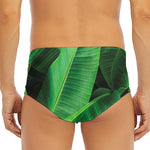 Green Tropical Banana Palm Leaf Print Men's Triangle Swim Briefs