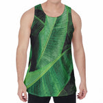 Green Tropical Banana Palm Leaf Print Men's Velvet Tank Top