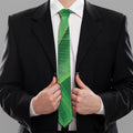 Green Tropical Banana Palm Leaf Print Necktie