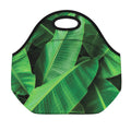 Green Tropical Banana Palm Leaf Print Neoprene Lunch Bag