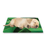 Green Tropical Banana Palm Leaf Print Pet Cooling Mat Cover