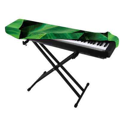 Green Tropical Banana Palm Leaf Print Piano Keyboard Cover