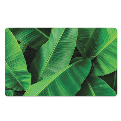 Green Tropical Banana Palm Leaf Print Polyester Doormat