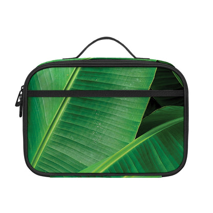 Green Tropical Banana Palm Leaf Print Portable Lunch Bag