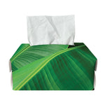Green Tropical Banana Palm Leaf Print Rectangle Tissue Box Cover