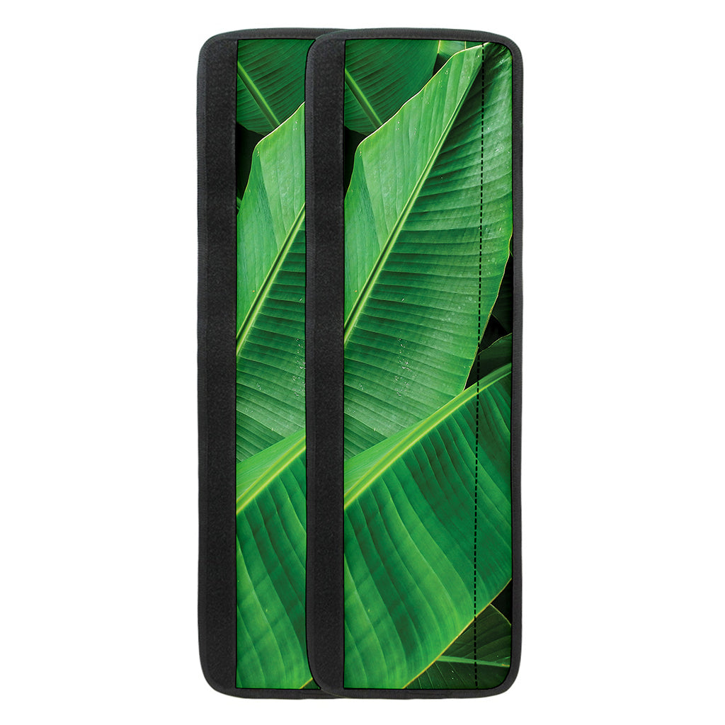 Green Tropical Banana Palm Leaf Print Refrigerator Handle Covers