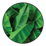 Green Tropical Banana Palm Leaf Print Round Floor Mat