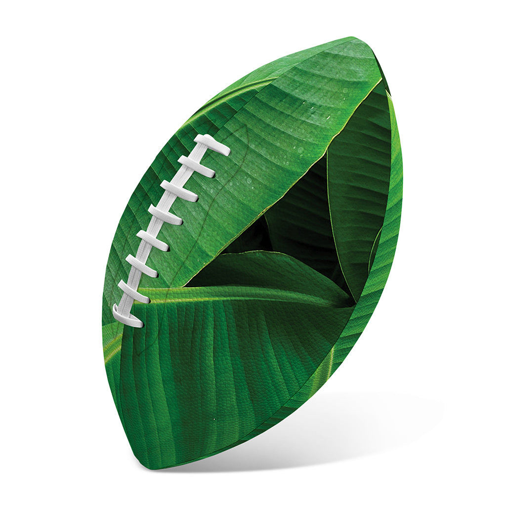 Green Tropical Banana Palm Leaf Print Rugby Ball