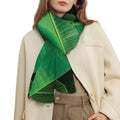 Green Tropical Banana Palm Leaf Print Scarf