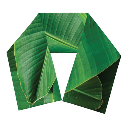 Green Tropical Banana Palm Leaf Print Scarf