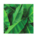 Green Tropical Banana Palm Leaf Print Silk Bandana