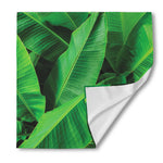 Green Tropical Banana Palm Leaf Print Silk Bandana