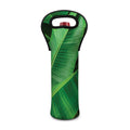Green Tropical Banana Palm Leaf Print Single Neoprene Wine Tote