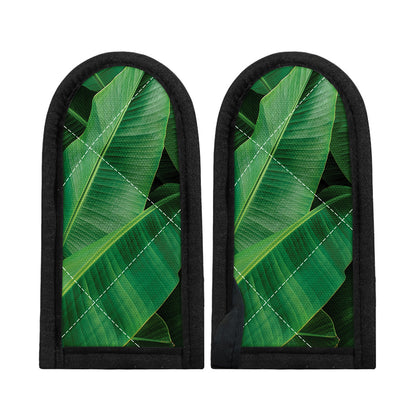 Green Tropical Banana Palm Leaf Print Skillet Handle Cover