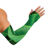 Green Tropical Banana Palm Leaf Print Sun Protection Arm Sleeves