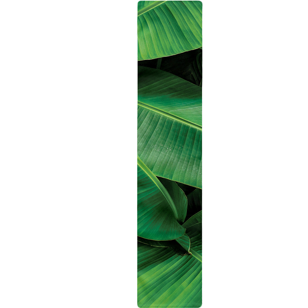 Green Tropical Banana Palm Leaf Print Table Runner