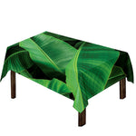 Green Tropical Banana Palm Leaf Print Tablecloth