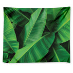 Green Tropical Banana Palm Leaf Print Tapestry