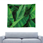 Green Tropical Banana Palm Leaf Print Tapestry