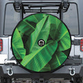 Green Tropical Banana Palm Leaf Print Tire Cover With Camera Hole