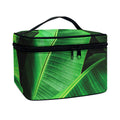 Green Tropical Banana Palm Leaf Print Travel Makeup Bag