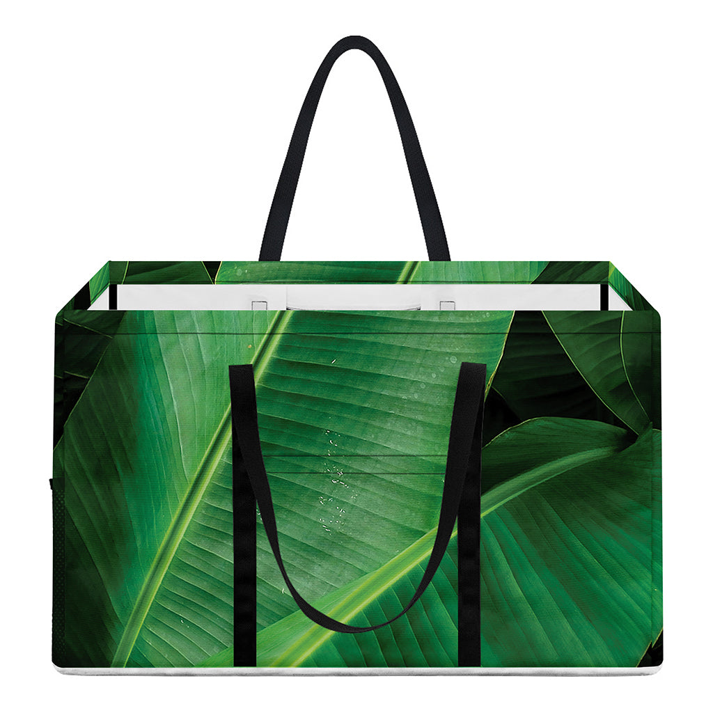 Green Tropical Banana Palm Leaf Print Utility Tote Bag