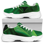 Green Tropical Banana Palm Leaf Print White Chunky Shoes