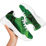 Green Tropical Banana Palm Leaf Print White Chunky Shoes