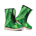 Green Tropical Banana Palm Leaf Print Winter Boots