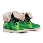 Green Tropical Banana Palm Leaf Print Winter Boots