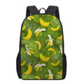 Green Tropical Banana Pattern Print 17 Inch Backpack