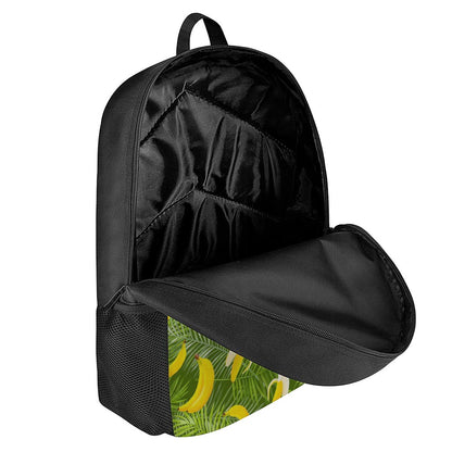 Green Tropical Banana Pattern Print 17 Inch Backpack