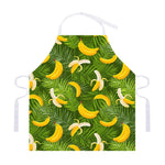 Green Tropical Banana Pattern Print Adjustable Apron