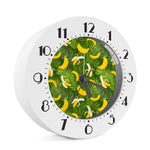 Green Tropical Banana Pattern Print Alarm Clock