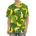 Green Tropical Banana Pattern Print Aloha Shirt