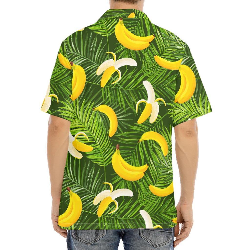 Green Tropical Banana Pattern Print Aloha Shirt