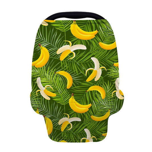 Green Tropical Banana Pattern Print Baby Seat Cover